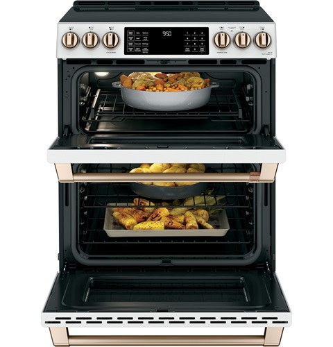 30" Café Slide-In Front Control Induction and Convection Double Oven Range - CCHS950P4MW2