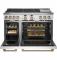 48" Café 8.25 Cu. Ft. Smart Dual-Fuel Commercial-Style Range with No-Preheat Air Fry Matte White - C2Y486P4TW2