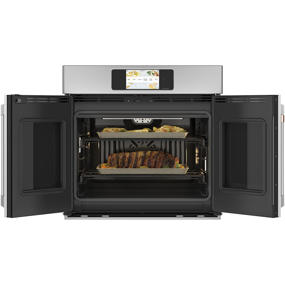 30" Café 5.0 Cu. Ft. Built In French Door Single Convection Wall Oven In Stainless Steel - CTS90FP2NS1