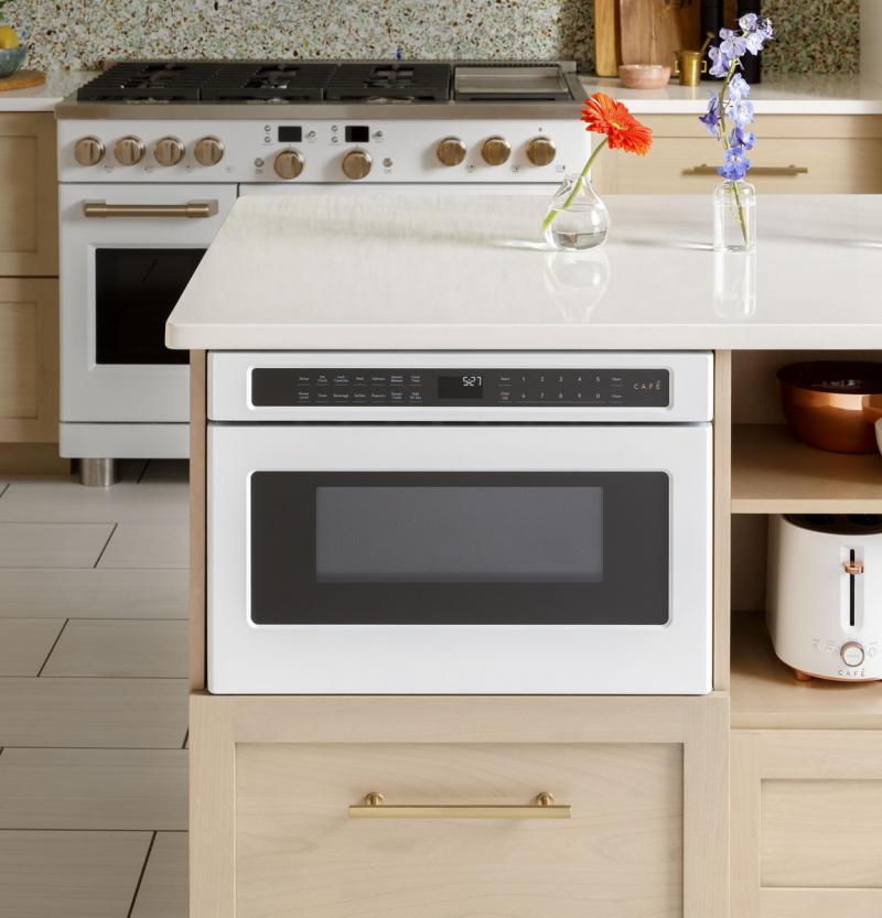 Café 1.2 Cu. Ft. Built-In Microwave Drawer in Matte White - CWLC12P4RW5