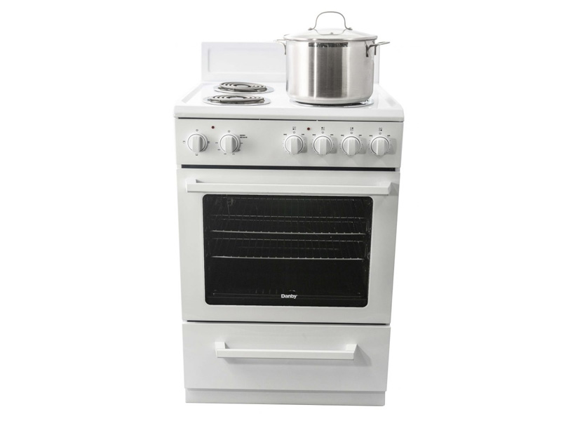 24" Danby 2.5 Cu. Ft. FSE Coil Range In White - DERM240WC