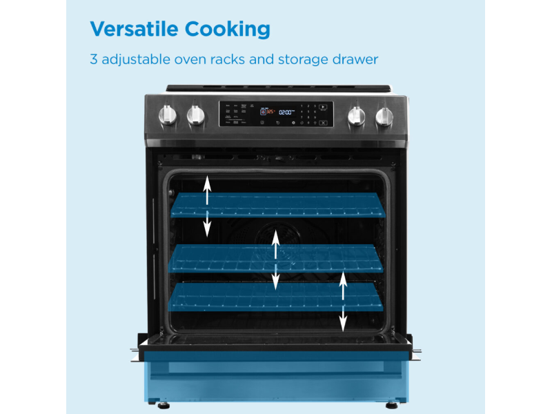 30" Danby Slide-In Induction Range with LED Touch Control in Stainless Steel - DIRC300BSSC