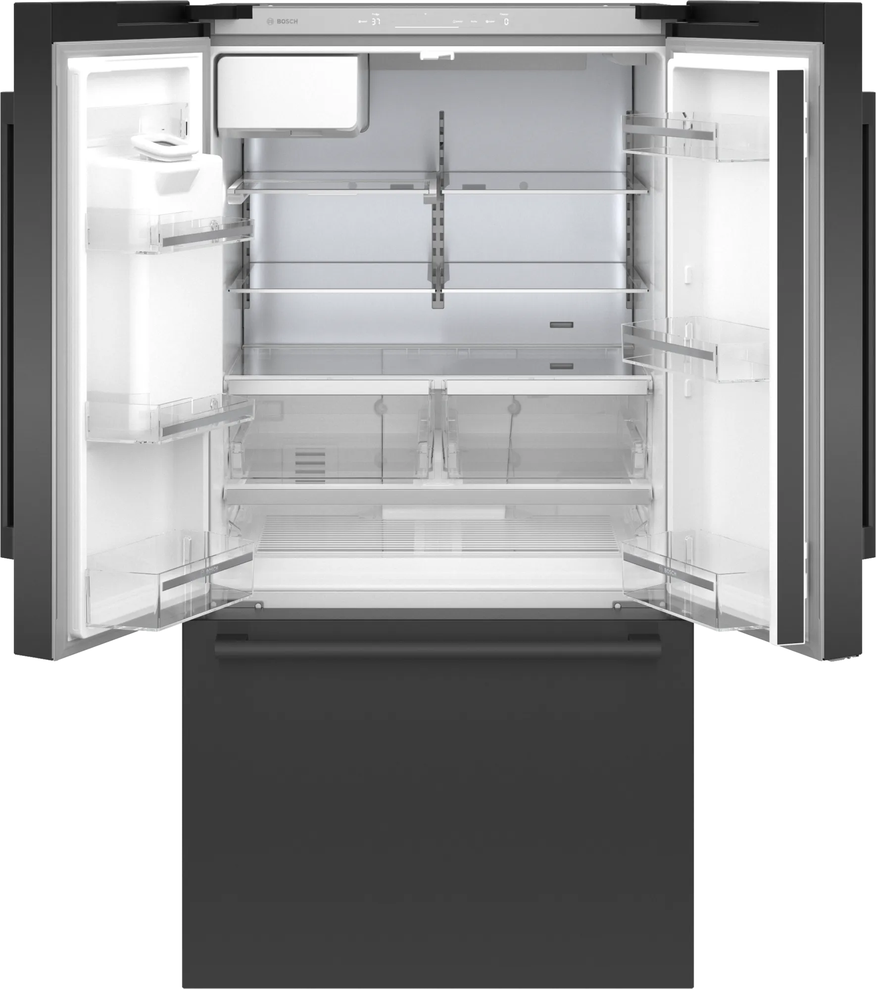 Bosch 500 Series 36 Inch French Door Refrigerator - B36FD50SNB Black Steel