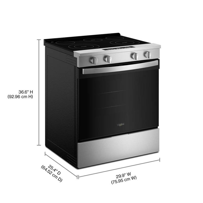 30" Whirlpool Electric Smart Range with Air Cooking Technology and Steam Clean - YWSES4530TZ