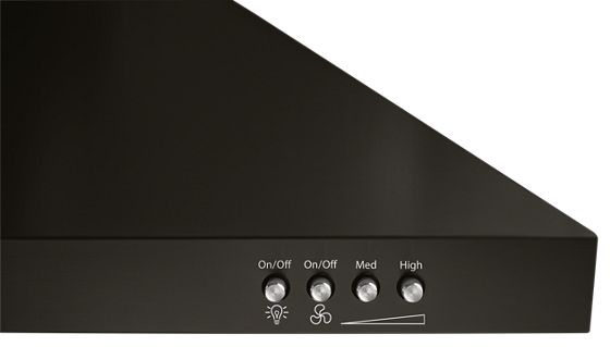 30" Whirlpool Contemporary Black Stainless Wall Mount Range Hood - WVW53UC0HV