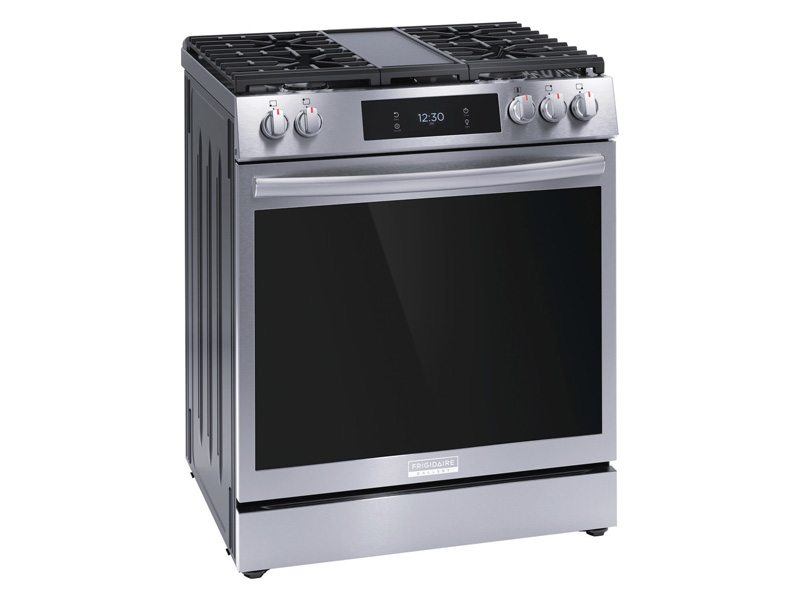 30" Frigidaire Gallery 6 Cu. Ft. Front Control Gas Range with Total Convection in Stainless Steel - GCFG3060BF