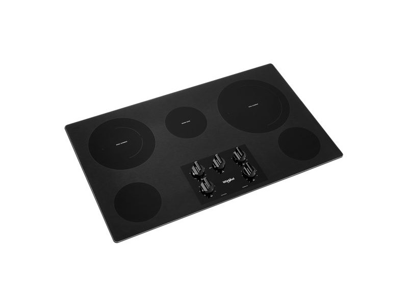 36" Whirlpool Electric Ceramic Glass Cooktop With Two Dual Radiant Elements - WCE77US6HB