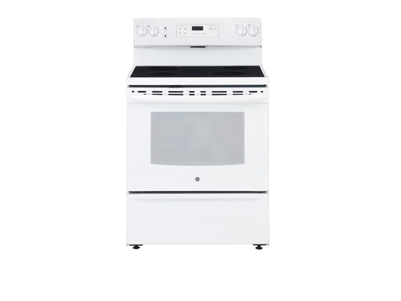 30" GE Freestanding Electric Range in White - JCBS630DKWW