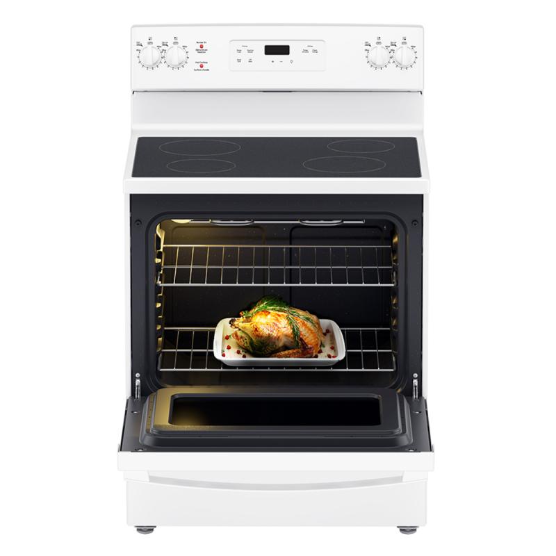 30" GE Freestanding Electric Range in White - JCBS630DKWW