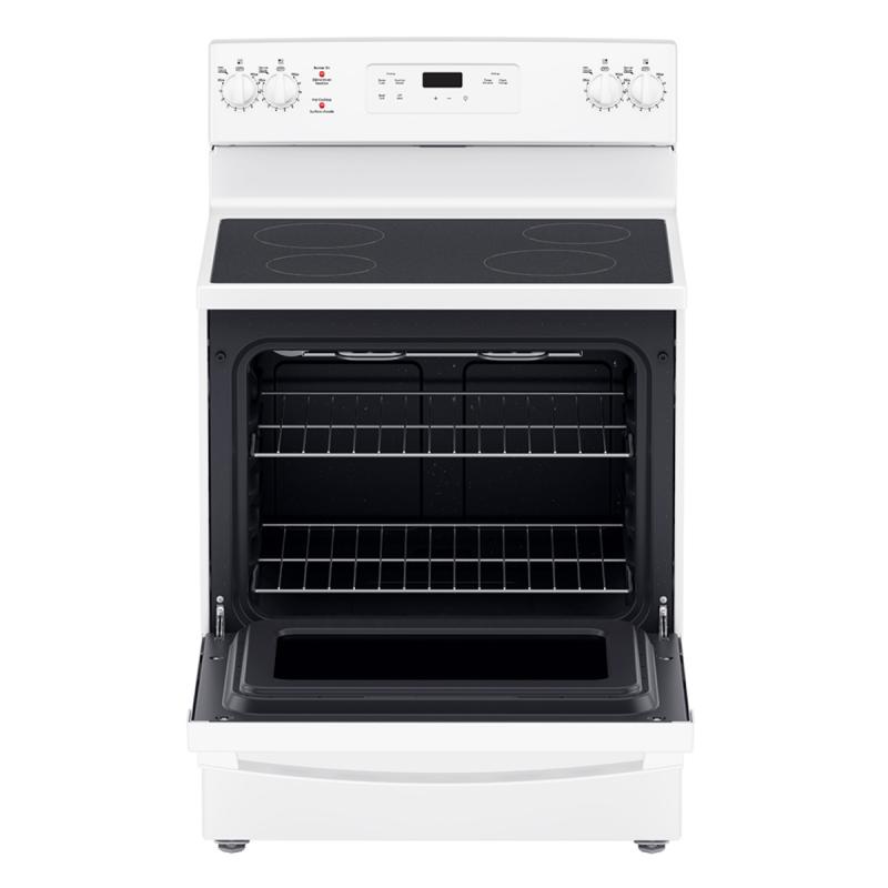 30" GE Freestanding Electric Range in White - JCBS630DKWW