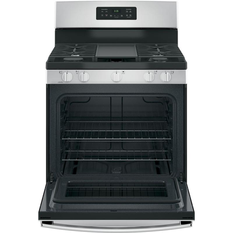 30" GE Gas Freestanding Range with Broil Drawer - JCGBS66SEKSS