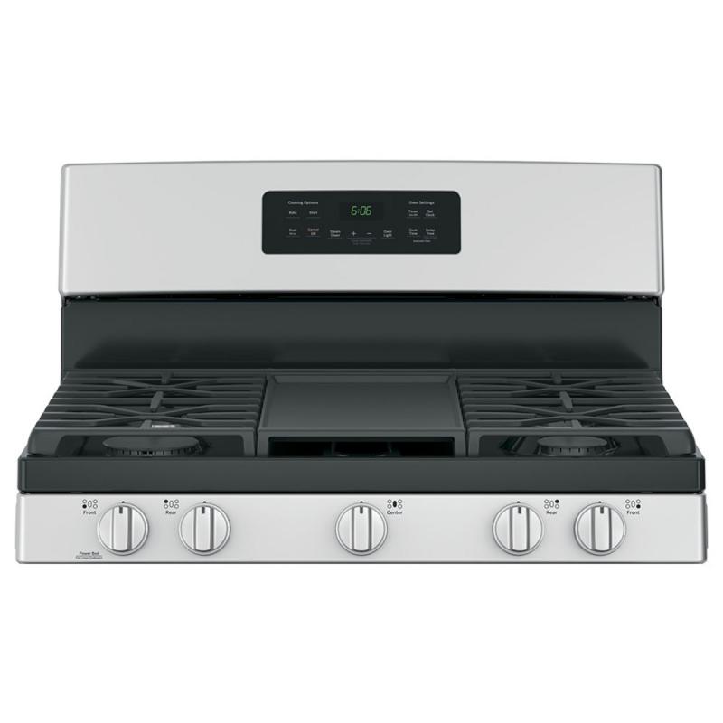 30" GE Gas Freestanding Range with Broil Drawer - JCGBS66SEKSS