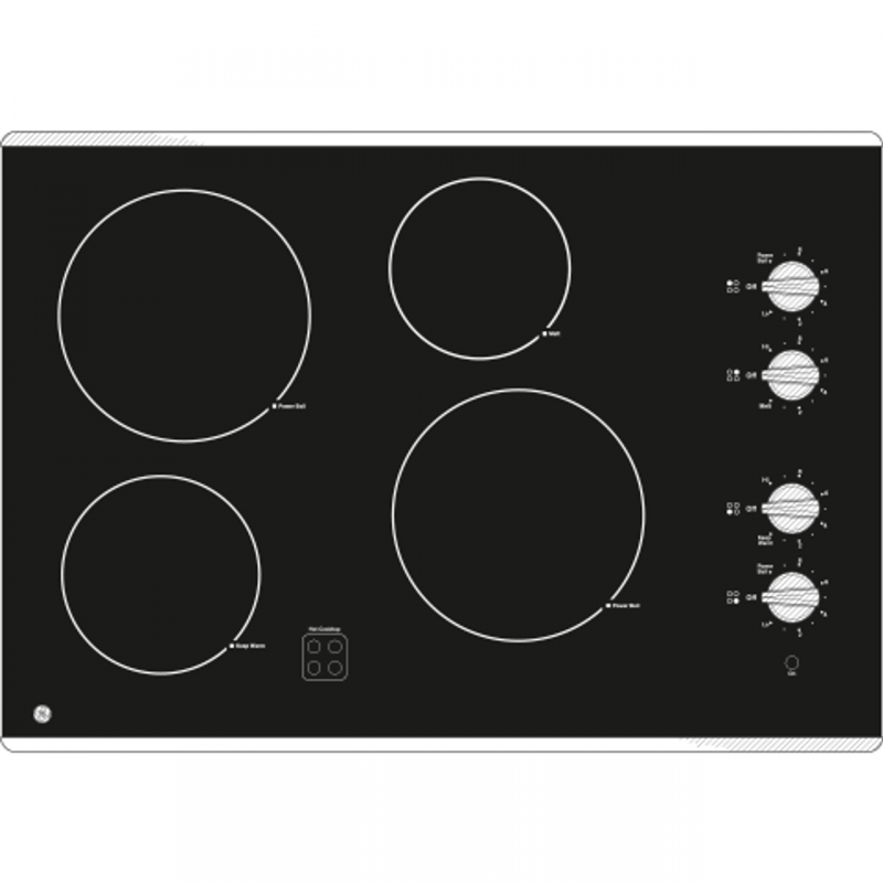 30" GE Built-In Knob Control Electric Cooktop - JP3030SWSS