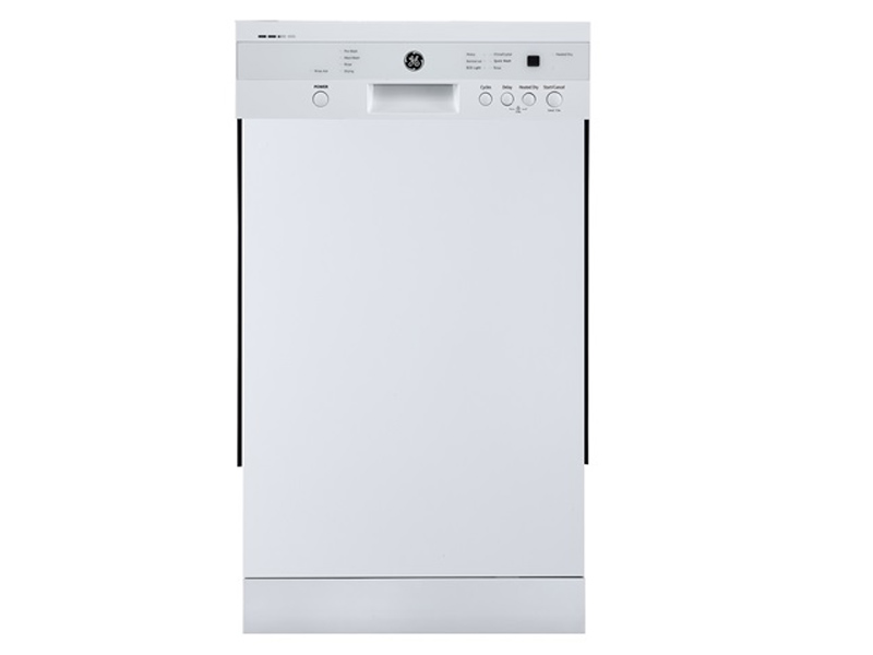 18" GE Built-In Front Control Dishwasher with Stainless Steel Tall Tub - GBF180SGMWW