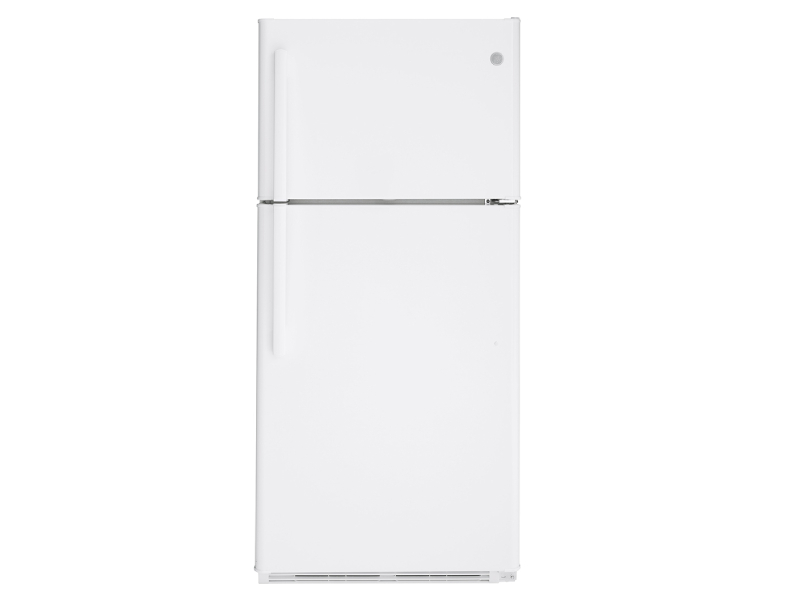 30" GE 18 Cu. Ft. Top-Freezer Refrigerator In White - GTS18FTLKWW