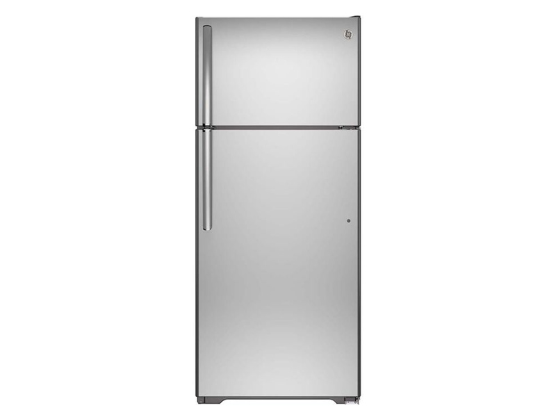 30" GE 18.2 Cu. Ft. Top-Freezer Refrigerator in Stainless Steel - GTS18FSLKSS