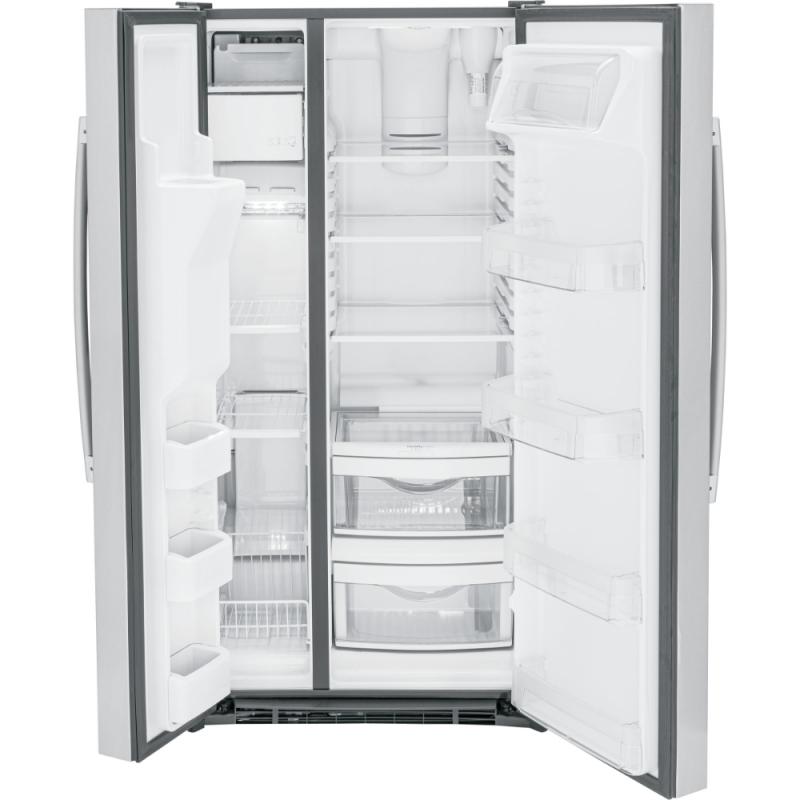 33" GE 23.2 Cu. Ft. Side-By-Side Refrigerator in Stainless Steel - GSS23GYPFS
