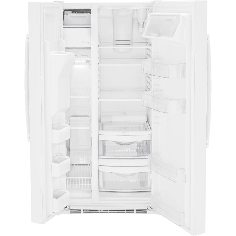 33" GE 23.2 Cu. Ft. Side-By-Side Refrigerator in White - GSS23GGPWW