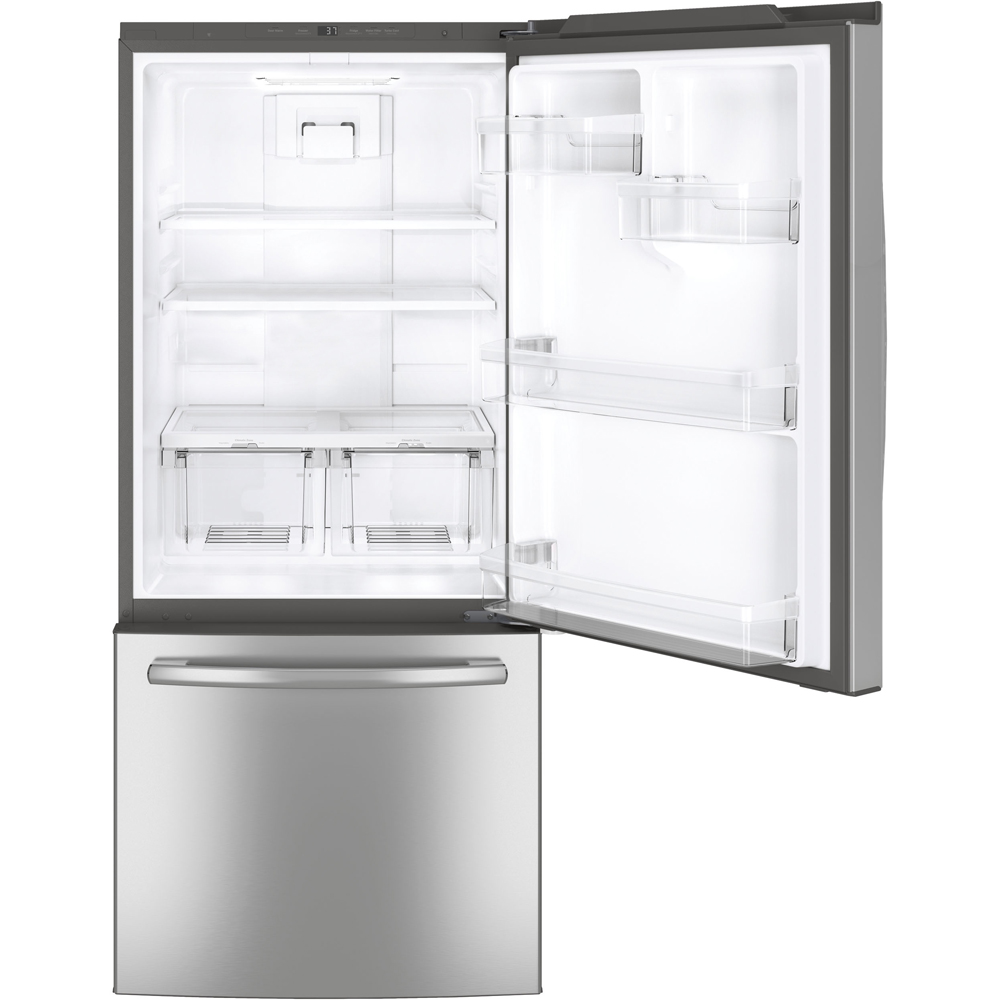 30" GE 20.9 Cu. Ft. Bottom Mount Refrigerator In Fingerprint Resistant Stainless Steel - GDE21DYRKFS