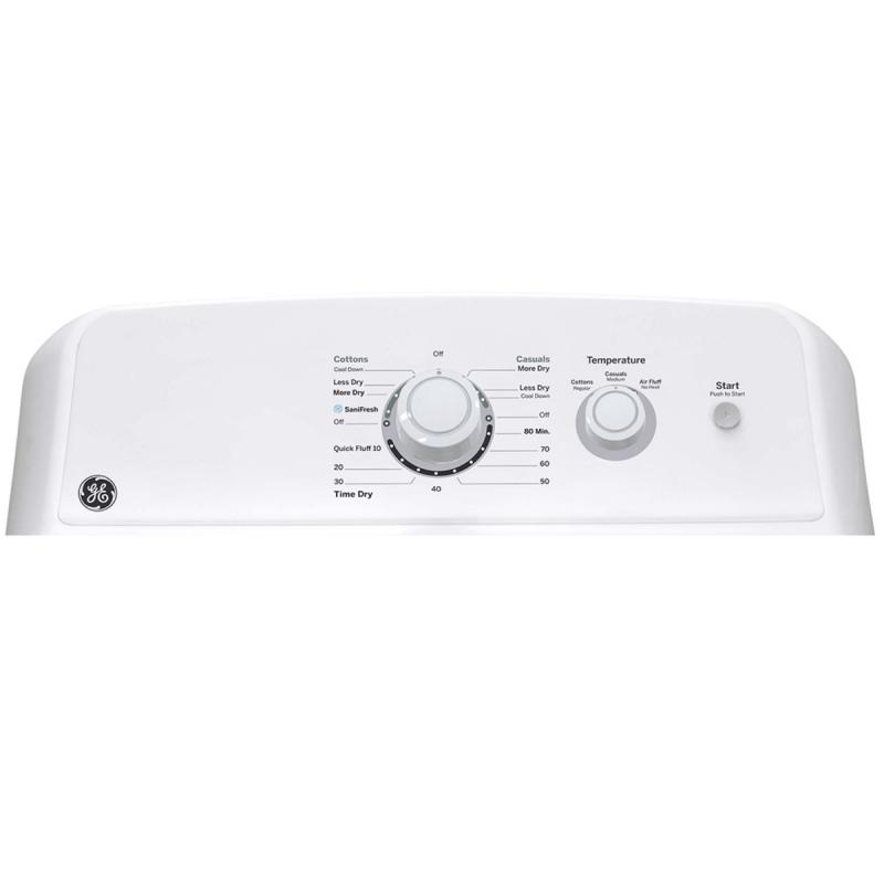 27" GE 6.2 cu.ft Top Load Electric Dryer with SaniFresh Cycle in White - GTX22EBMRWW