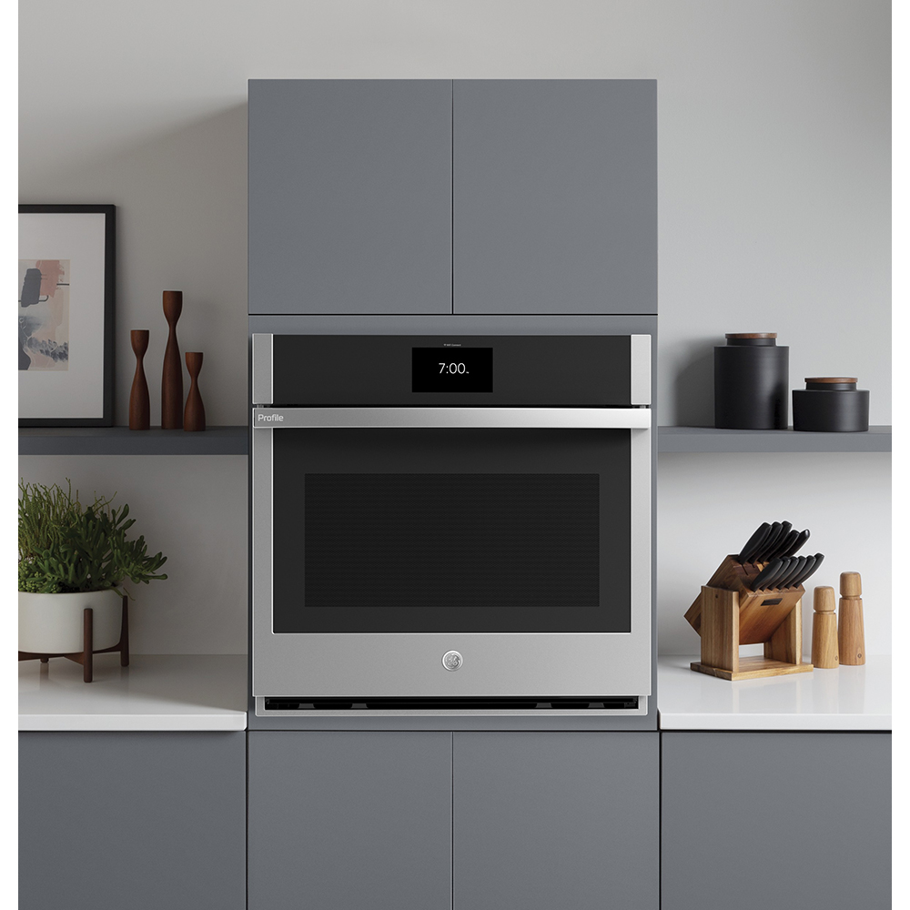 30" GE Profile 5.0 Cu. Ft. Built-in Convection Single Wall Oven In Stainless Steel - PTS9000SNSS