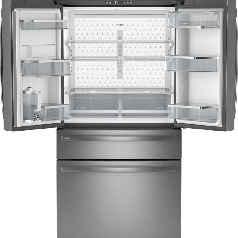 36" GE Profile 28.7 Cu. Ft. 4-door French-Door Refrigerator in Fingerprint Resistant Stainless Steel - PGE29BYTFS