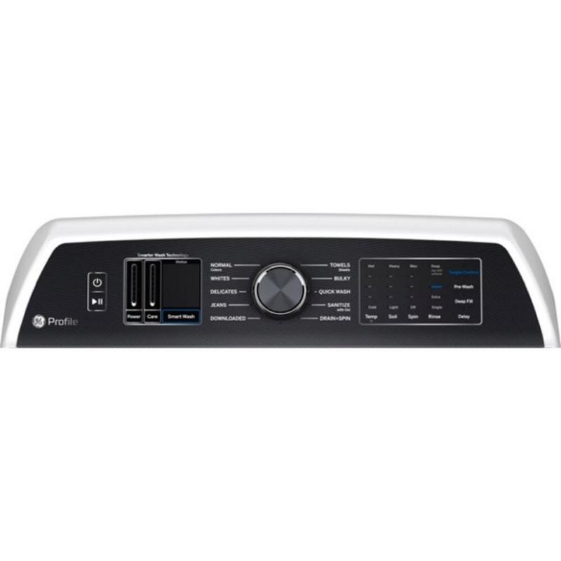 28" GE Profile 6.2 Cu. Ft. Top Load Washer with Smarter Wash Technology in White - PTW705BSTWS