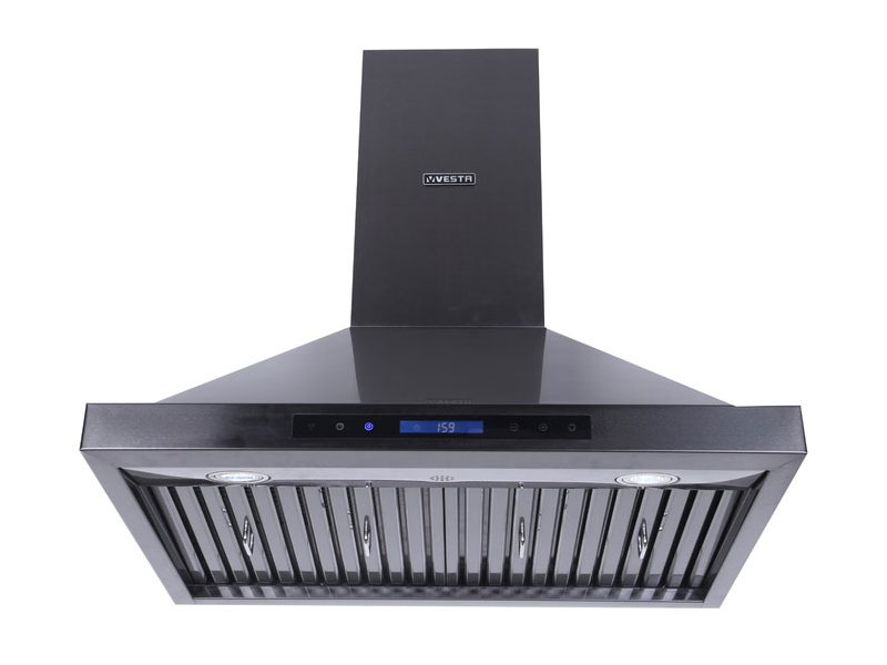 30" Vesta Frankfurt 900 CFM Wall Mount Range Hood in Black Stainless Steel - VRH-FRANKFURT-BS-30