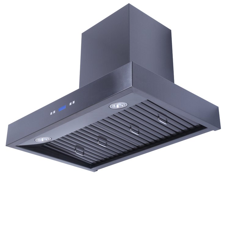 30" Vesta Stuttgart 900 CFM Wall Mount Range Hood in Black Stainless Steel - VRH-STUTTGART-30BS