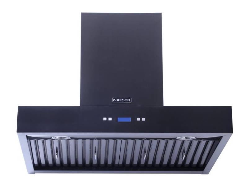 36" Vesta Stuttgart 900 CFM Wall Mount Range Hood in Black Stainless Steel - VRH-STUTTGART-36BS