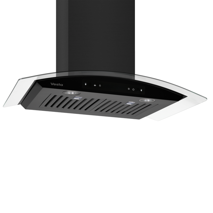 30" Vesta Amsterdam 800 CFM Wall Mount Range Hood in Black Stainless Steel - VRH-AMSTERDAM-30BS