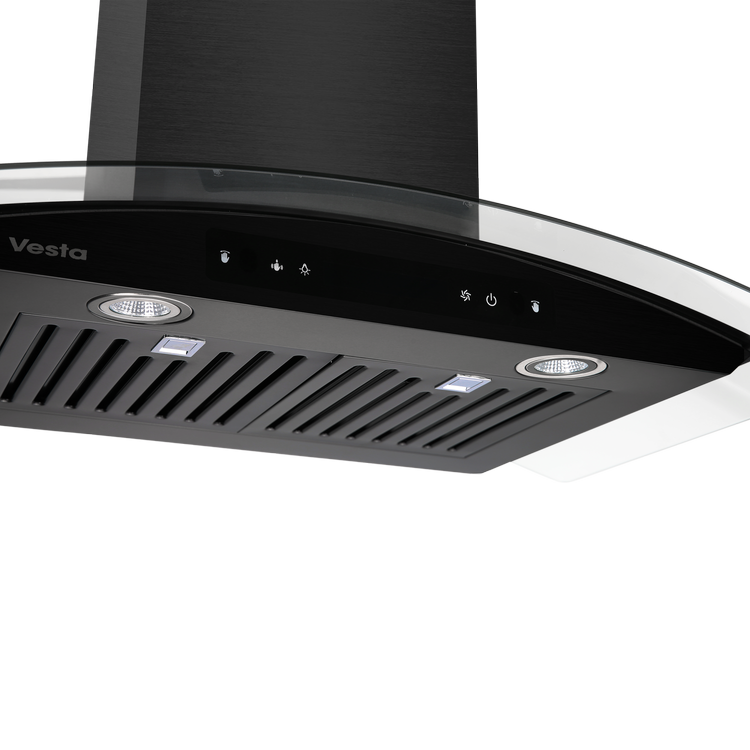 36" Vesta Amsterdam 800 CFM Wall Mount Range Hood in Black Stainless Steel - VRH-AMSTERDAM-36BS