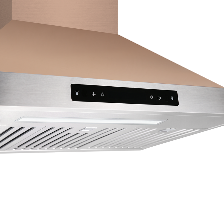 36" Vesta Brussels 800 CFM  Wall Mount Range Hood in Gold Stainless Steel - VRH-BRUSSELS-36GS