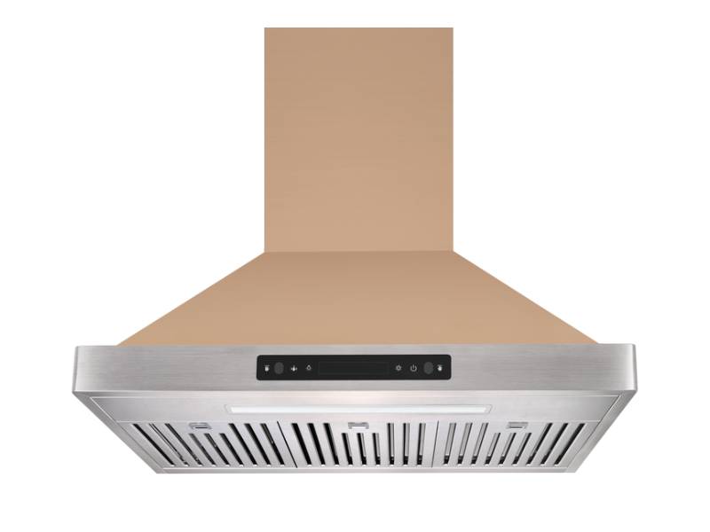36" Vesta Brussels 800 CFM  Wall Mount Range Hood in Gold Stainless Steel - VRH-BRUSSELS-36GS