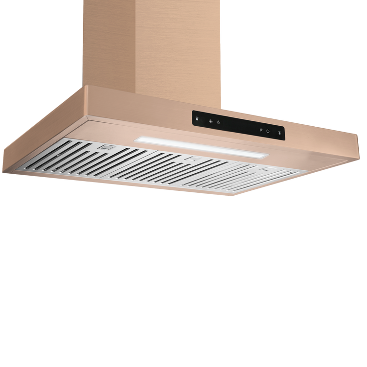 30" Vesta Copenhagen 800 CFM Wall Mount Range Hood in Gold Stainless Steel - VRH-COPENHAGEN-30GS