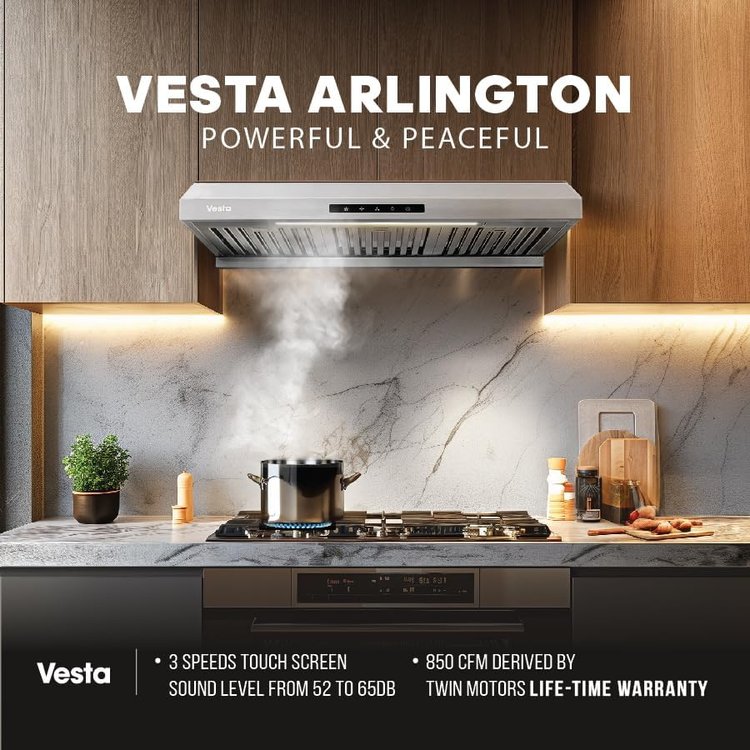 30" Vesta Arlington 850 CFM Under Cabinet Range Hood in Stainless Steel  - VRH-ARLINGTON-30SS