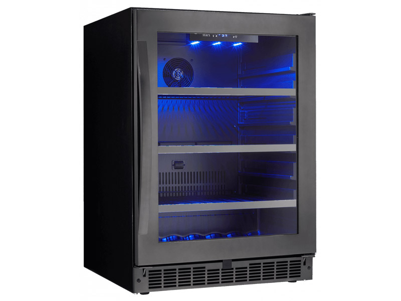 24" Silhouette  Single Zone Beverage Center in in Black Stainless Steel - SSBC056D3B-S