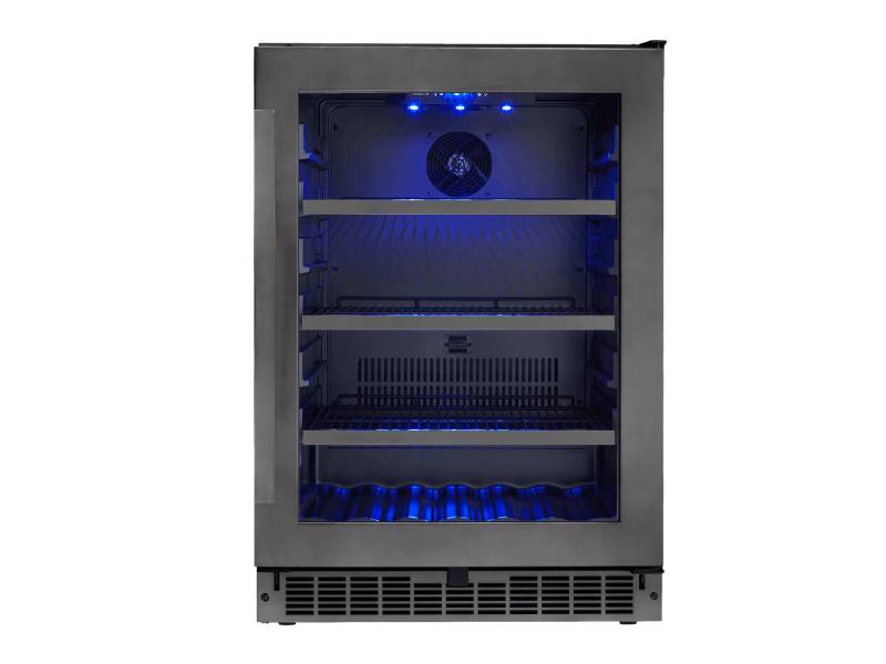 24" Silhouette  Single Zone Beverage Center in in Black Stainless Steel - SSBC056D3B-S