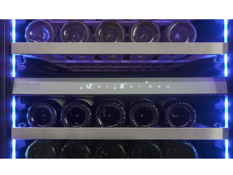 23" Silhouette Built-in Column 129 Bottles Wine Cooler - SPRWC140D1SS
