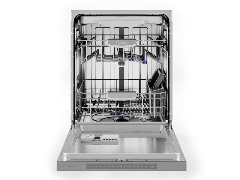 24" Midea 45 dBA Stainless Steel Dishwasher with Pocket Handle - MDT24P4AST