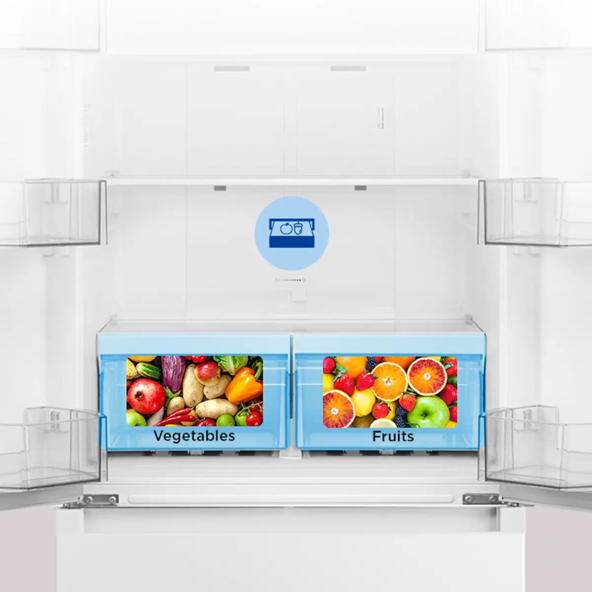 30" Midea 18.4 cu. ft. French Door Refrigerator with Recessed Handles - MRF18B4AWW