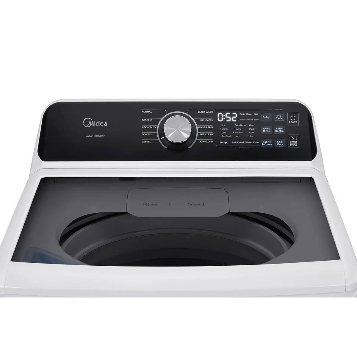 27" Midea 5.2 Cu. Ft. Smart Wave Impeller Washer - MLTW52M2BWW